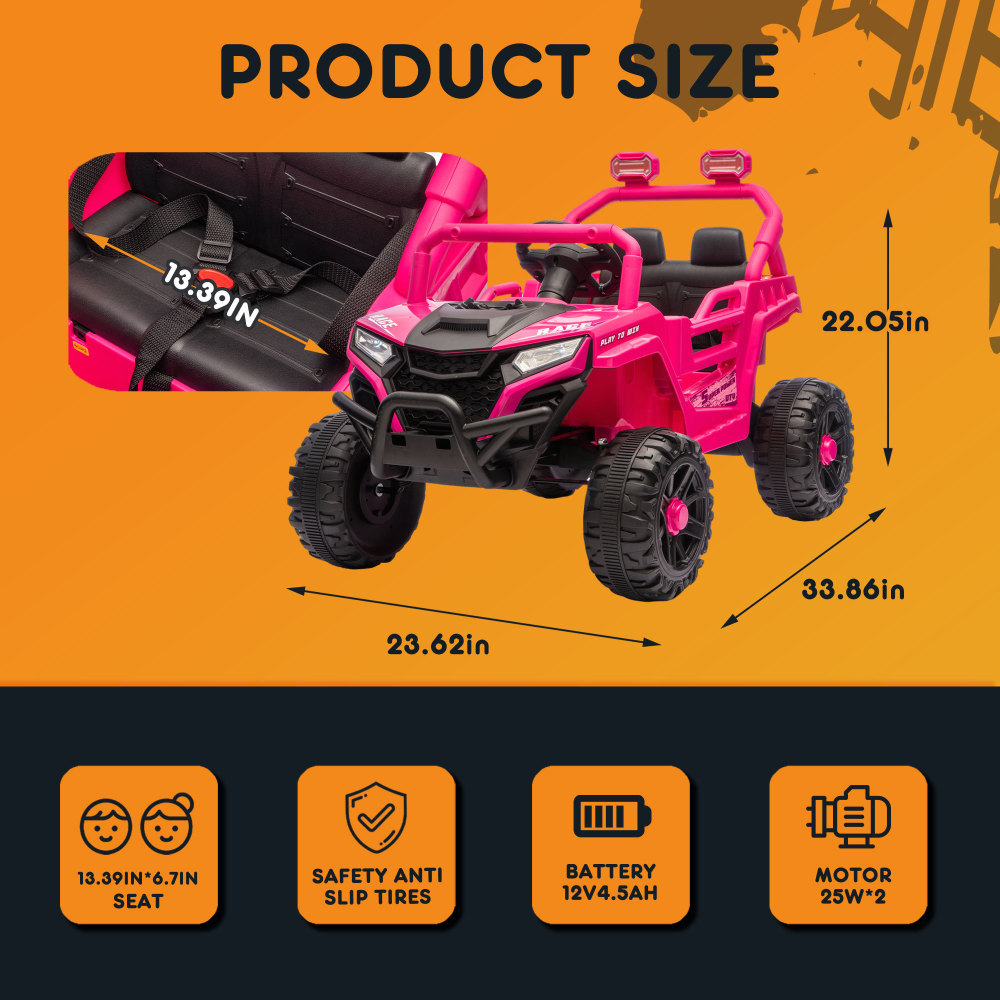 12V 어린이용 전기 UTV, 2.4G 3단 속도 부모 - Outdoor Adventure Utv 리뷰 및 가격