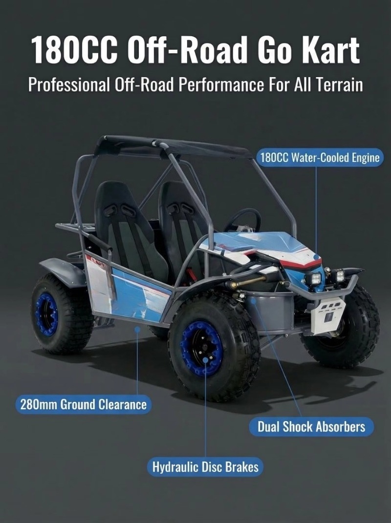 핫세일 4행정 2인승 가스 구동 고카트 180CC 듄  - Outdoor Adventure Utv 리뷰 및 가격