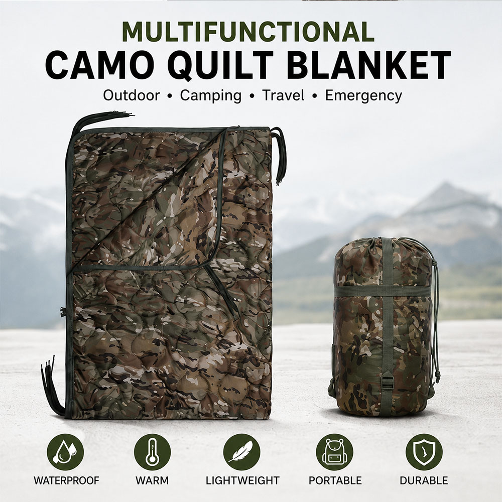 지퍼형 카모플라주 캠핑 담요 겸용 침낭, 가볍고 휴대  - Outdoor Adventure Quilt 리뷰 및 가격