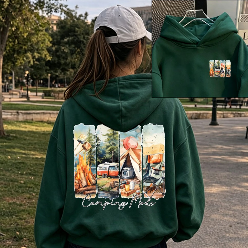 여성 캠핑 모드 수채화 캠프파이어 텐트 RV 야외 그래 - Outdoor Adventure Rv 리뷰 및 가격