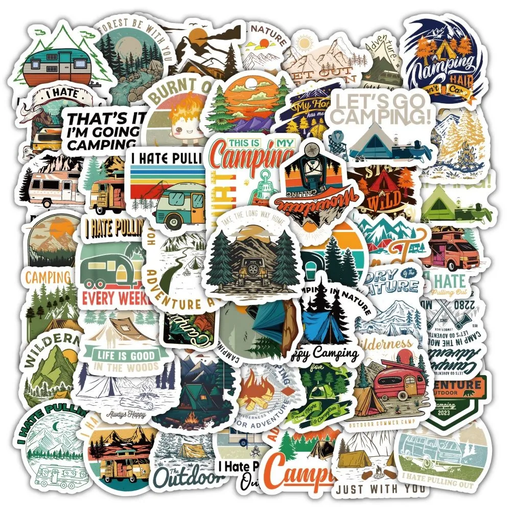 60개 야외 캠핑 스타일 A 스티커 세트 - 저널 및  - Outdoor Adventure Store 리뷰 및 가격